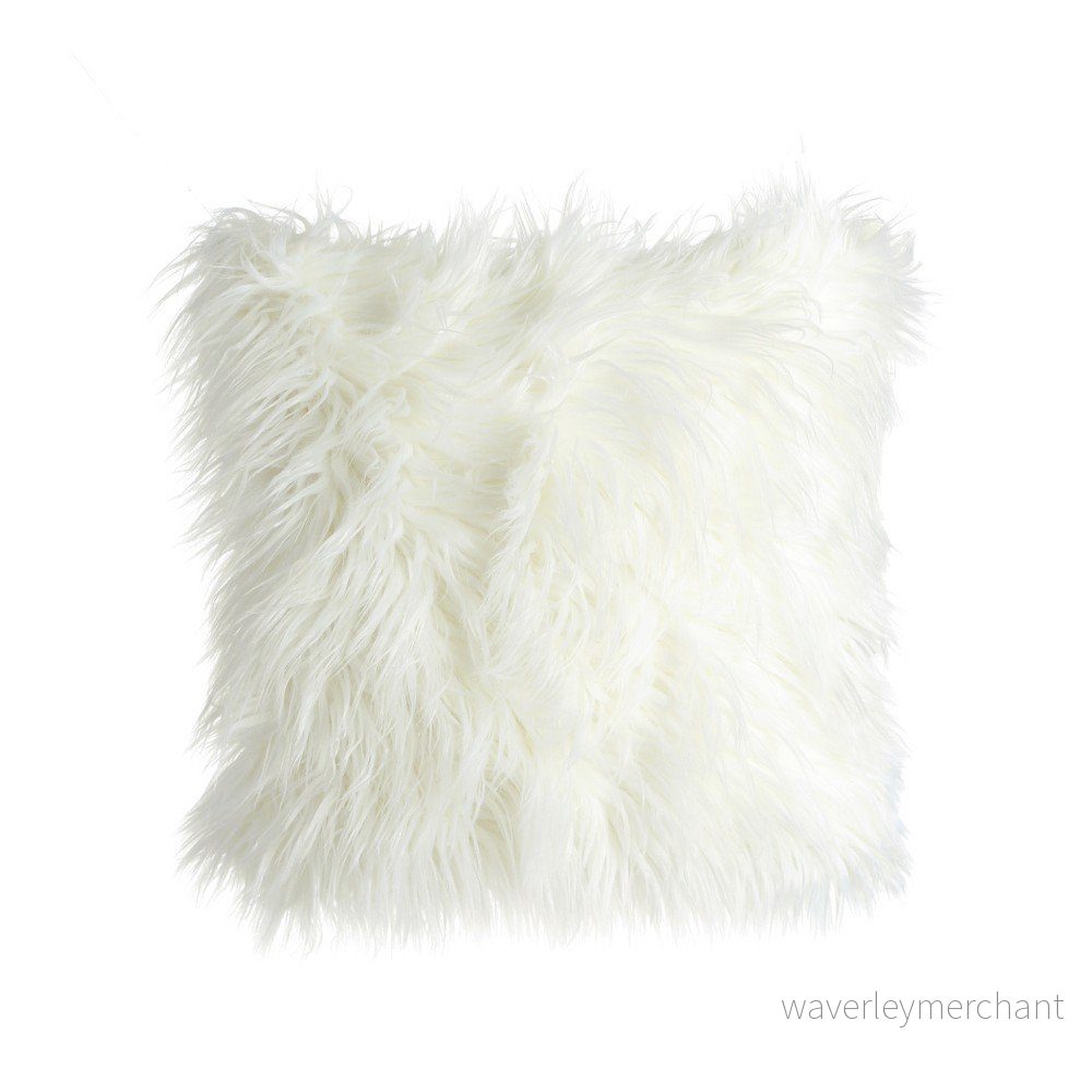 Bílý polštář Ixia Chic Fur, 45 x 45 cm v:765512