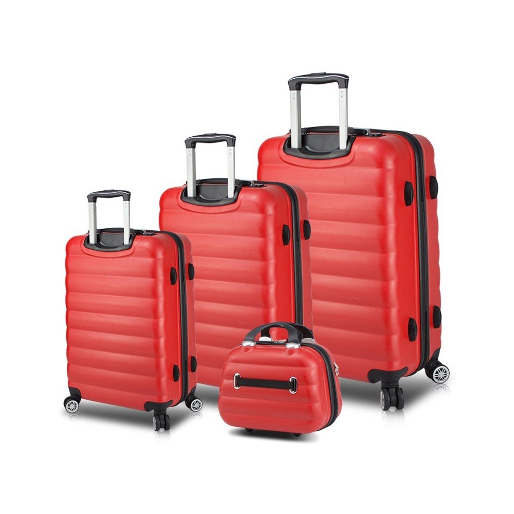 Sada 3 červených cestovních kufrů na kolečkách s USB porty a příručního kufříku My Valice RESSO Travel Set v:1220180