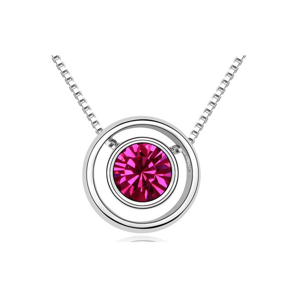 Náhrdelník s růžovým krystalem Swarovski Elements Crystals a bílým zlatem Perfection Berry v:1169476