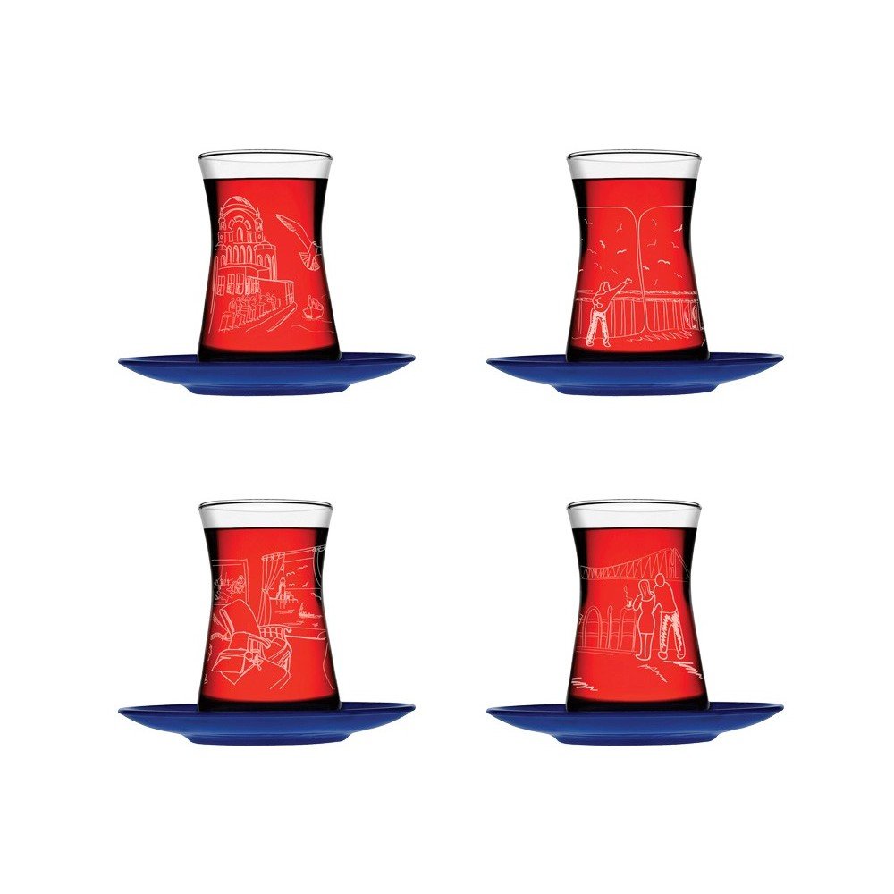 Sada 4 sklenic s podšálky Paşabahçe Design, 160 ml v:861584