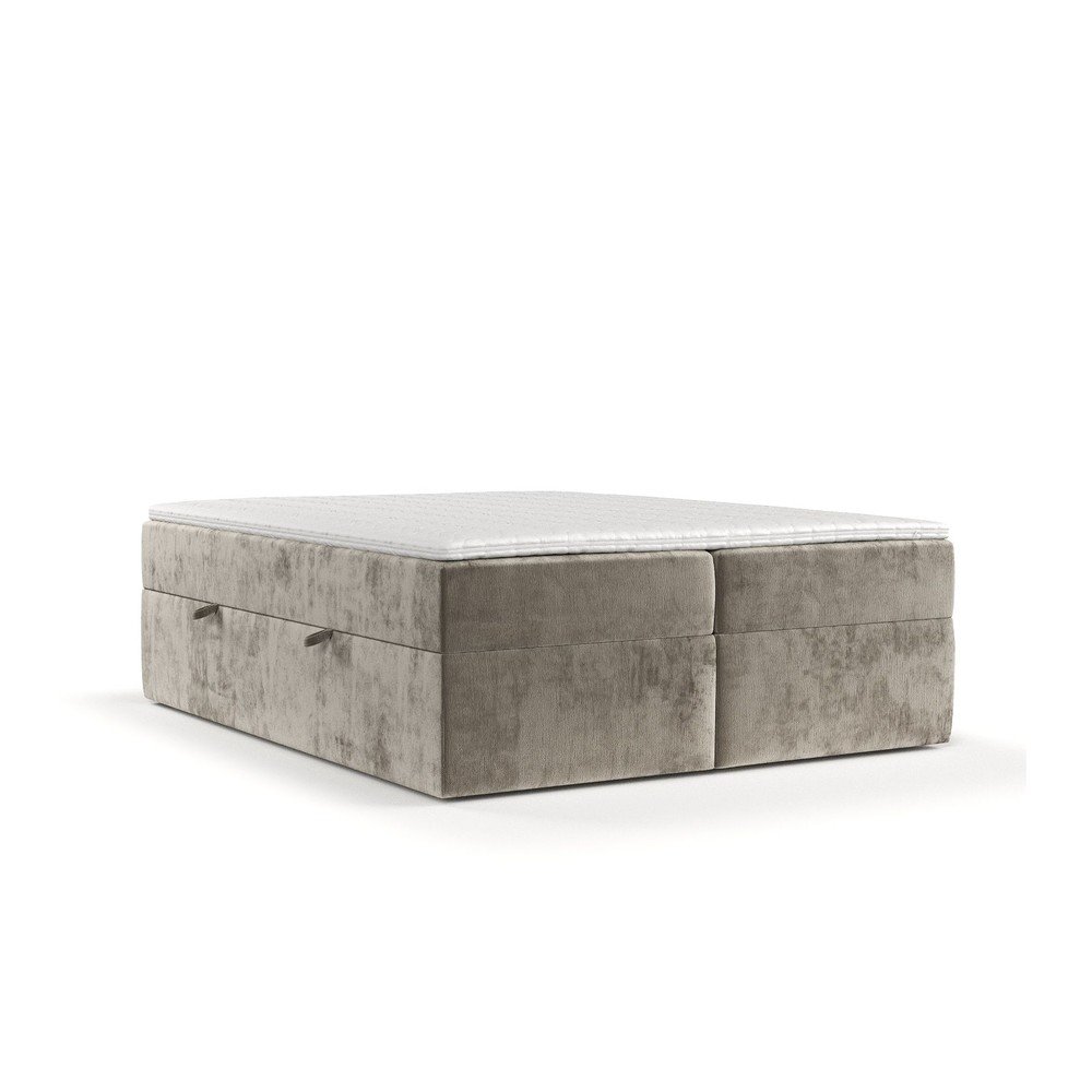 Světle hnědá boxspring postel s úložným prostorem 140x200 cm Yoko – Maison de Rêve v:1662528
