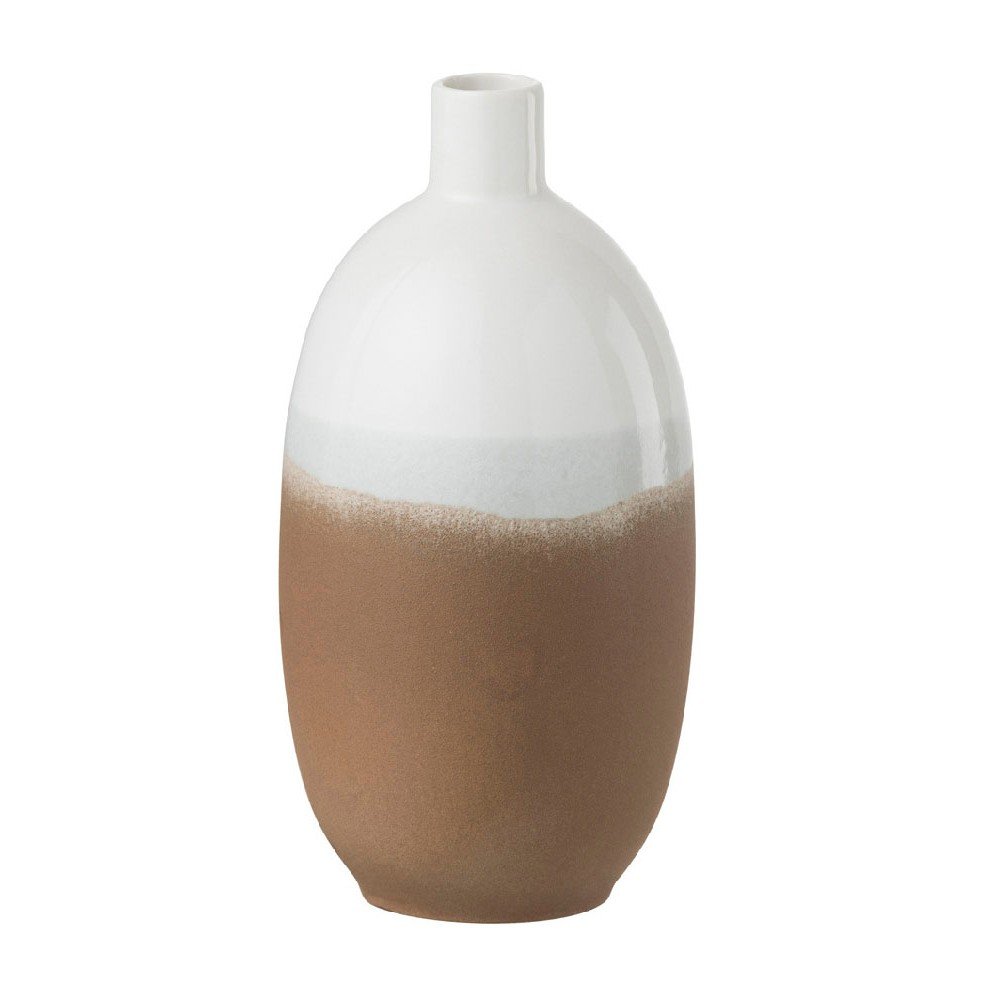 Hnědobílá porcelánová váza J-Line, výška 29 cm v:1153342