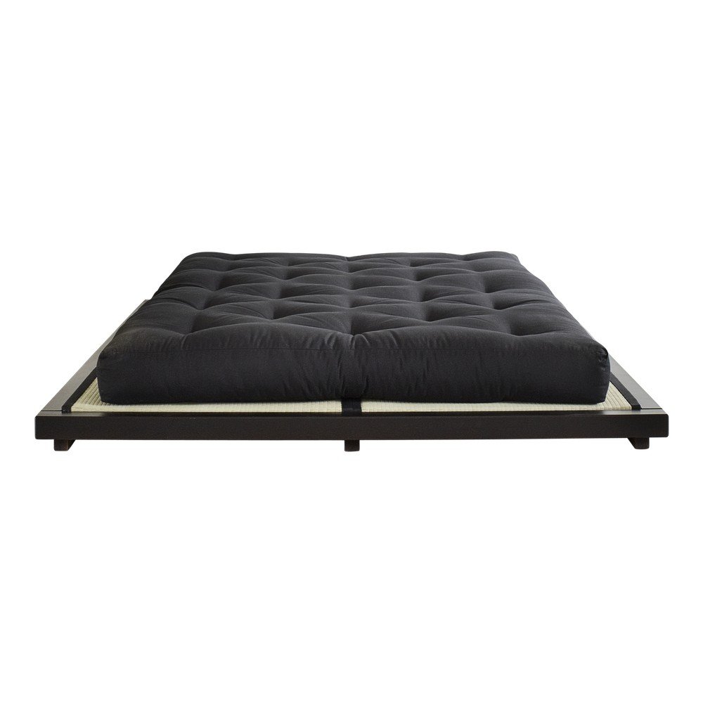 Dvoulůžková postel z borovicového dřeva s matrací Karup Design Dock Comfort Mat Black/Black, 160 x 200 cm v:1308944