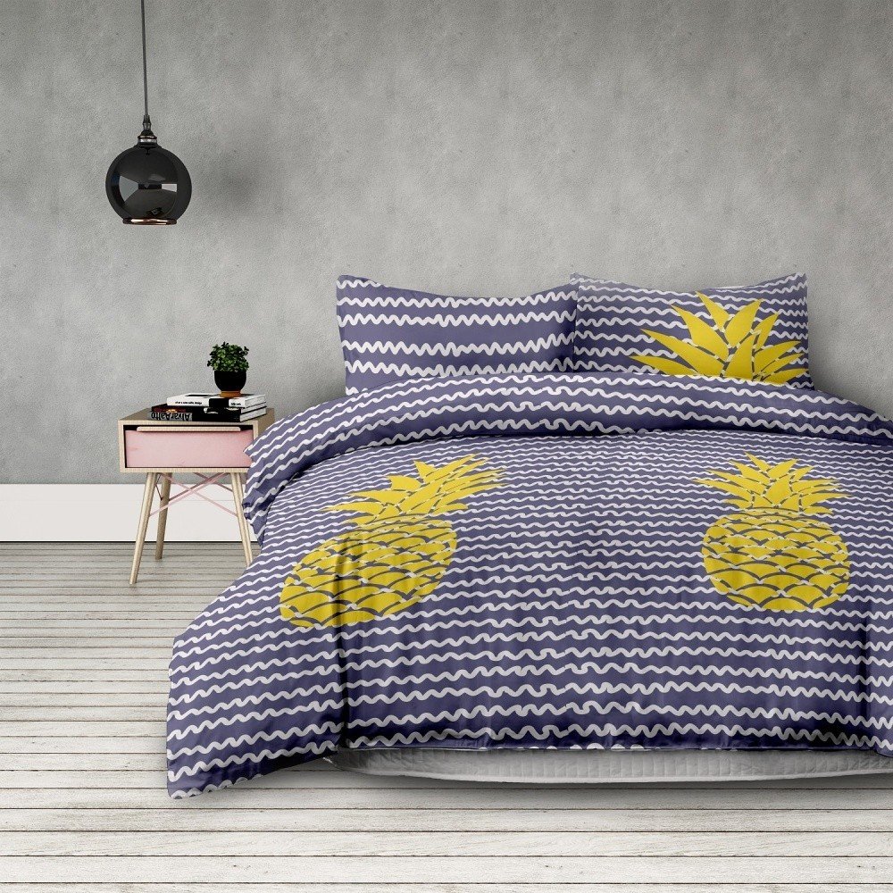 Povlečení na dvoulůžko z mikrovlákna AmeliaHome Pineapple, 200 x 220 cm v:1179480