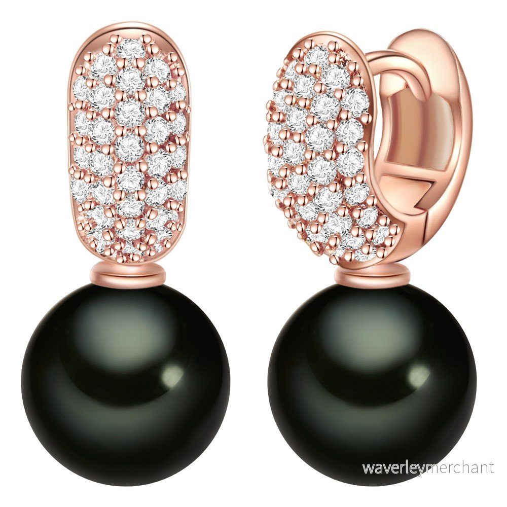 Černé perlové náušnice Nova Pearls Copenhagen Antonetta v:1194280