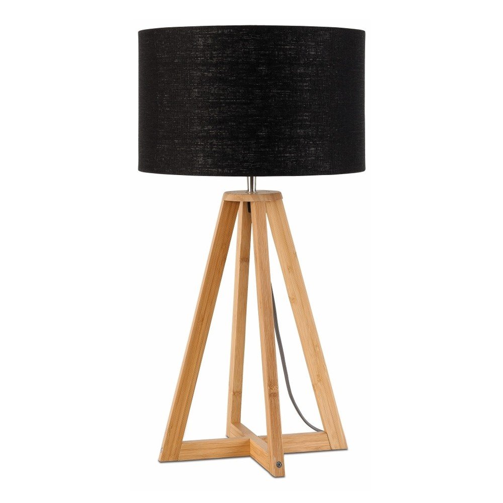 Stolní lampa s černým stínidlem a konstrukcí z bambusu Good&Mojo Everest v:928050