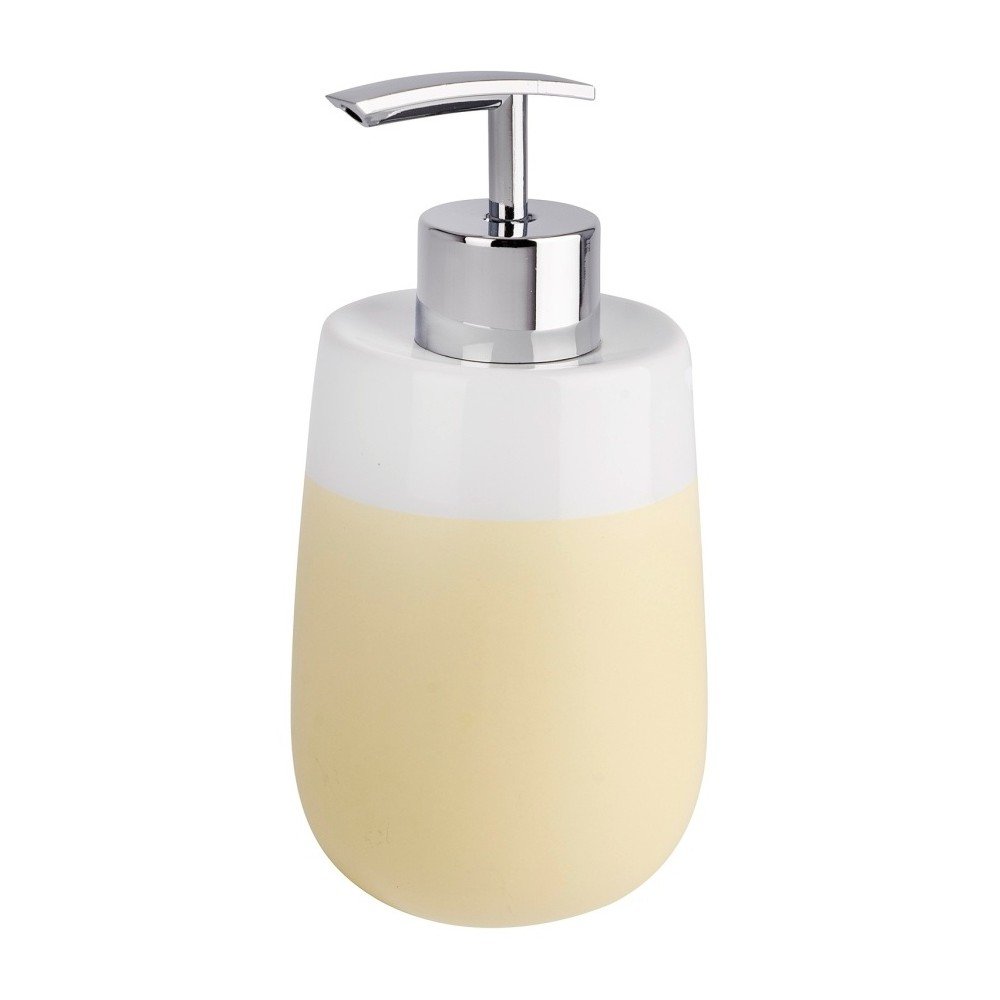 Žluto-bílý keramický dávkovač na mýdlo Wenko Matta v:1307488