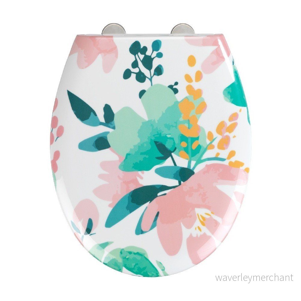 WC sedátko se snadným zavíráním Wenko Easy Flowery, 44,5 x 37 cm v:1241286