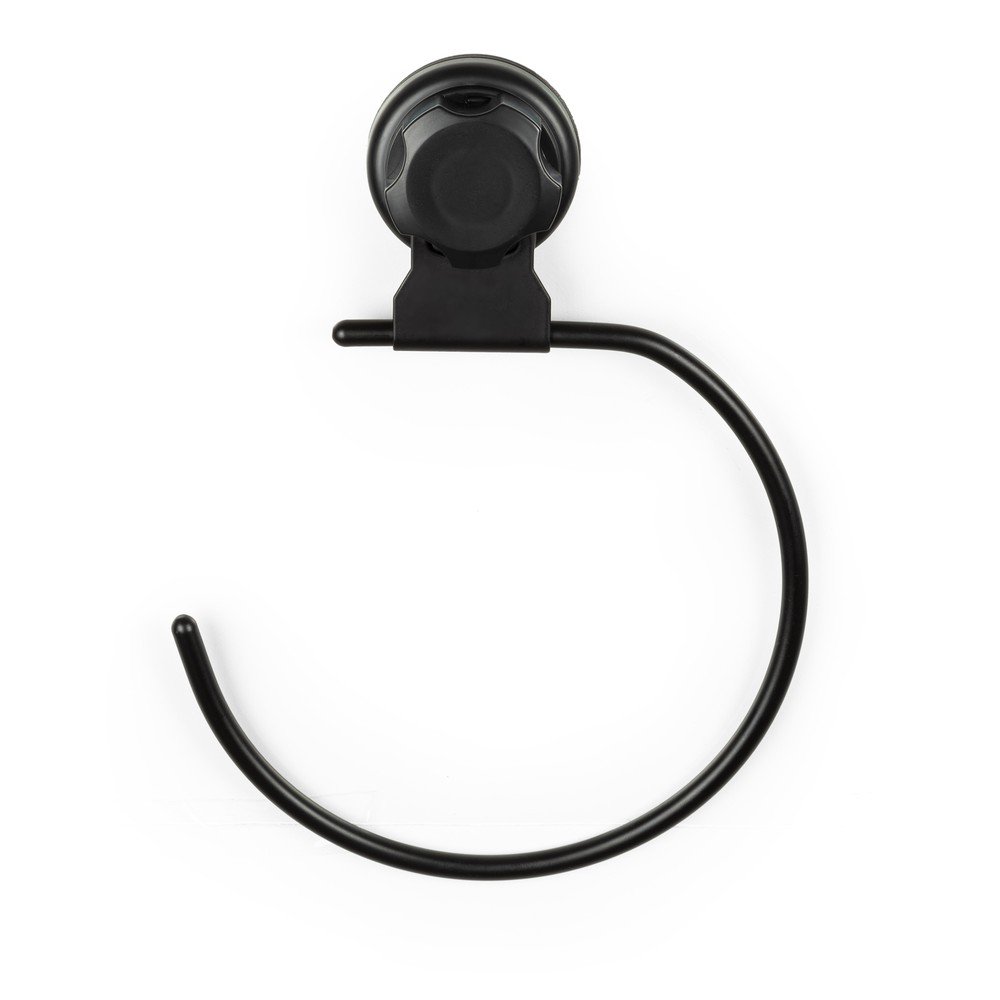 Černý samodržící nástěnný držák na osušky Compactor Bestlock Black Belt And Towel Support v:1324790