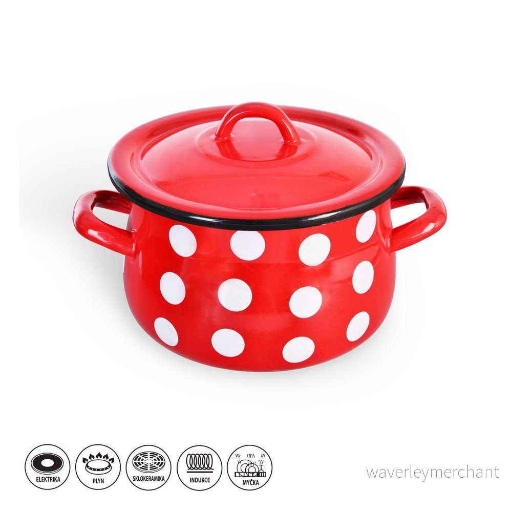 Červený smaltovaný hrnec s poklicí Orion Belly, ⌀ 16 cm v:1141704