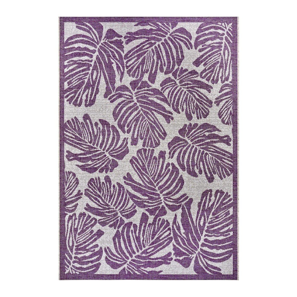 Fialovo-béžový venkovní koberec NORTHRUGS Monstera, 200 x 290 cm v:1424929