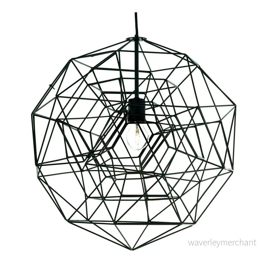 Černé železné stropní svítidlo Pols Potten Hexacomplex, Ø 50 cm v:937828