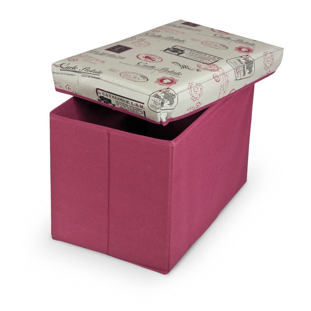Červená podnožka s úložným prostorem Domopak Ottoman, délka 49 cm v:773608