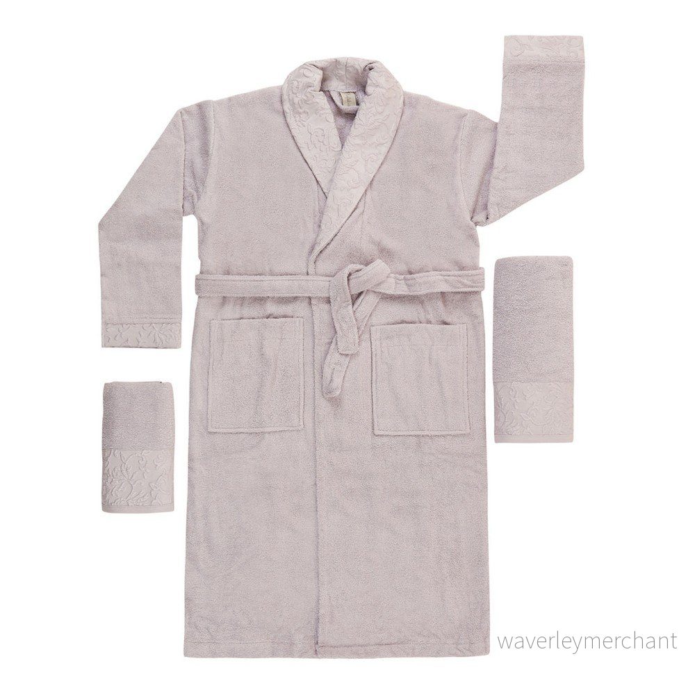 Světle fialový set županu, ručníku a osušky ze 100% bavlny Crespo, vel. M/L v:880584