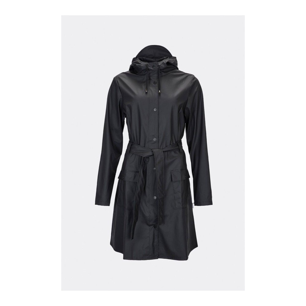 Černý dámský plášť s vysokou voděodolností Rains Curve Jacket, velikost L / XL v:1123978