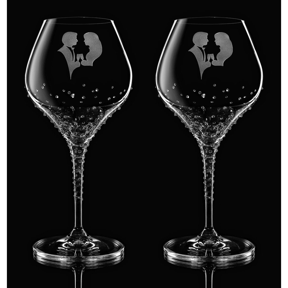 Sada 2 sklenic na víno Romance se Swarovski Elements v luxusním balení v:725092