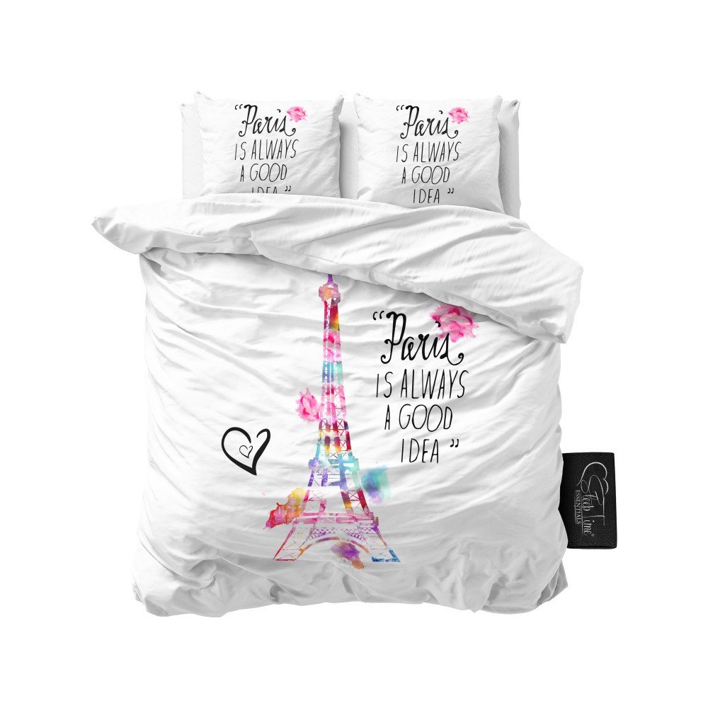 Bílé povlečení z mikroperkálu Sleeptime Paris, 240 x 220 cm v:905476