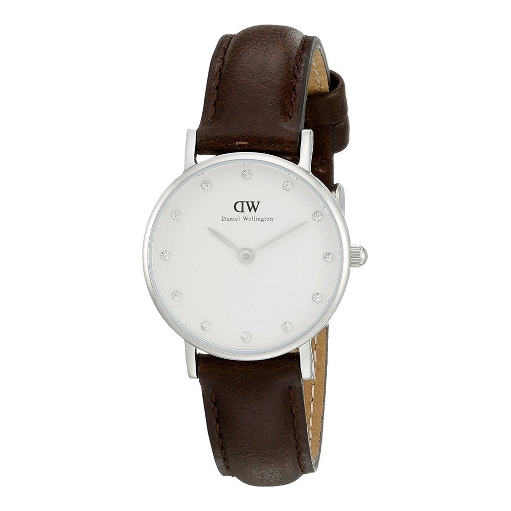 Dámské hodinky s hnědým páskem Daniel Wellington Bristol Silver, ⌀ 26 mm v:902784