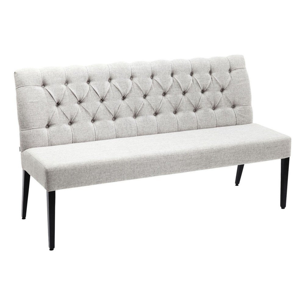 Šedá lavice s černými detaily Kare Design Econo Buttons Urban, 162 x 92 cm v:926382