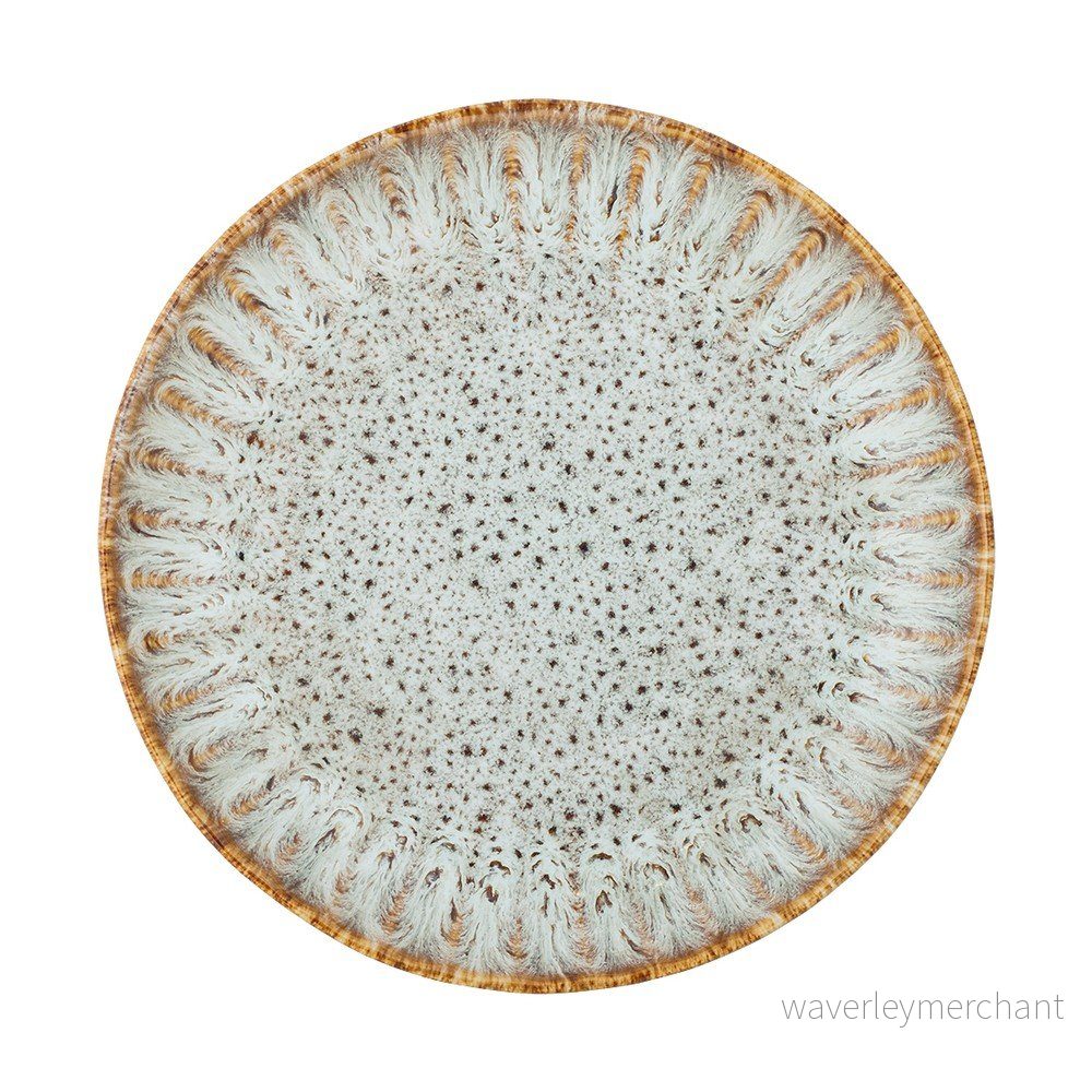 Modrý/béžový servírovací talíř z kameniny ø 17 cm Fleur – Bloomingville v:1813366
