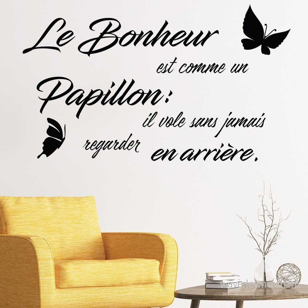 Černá samolepka Ambiance Quote Papillon v:984108