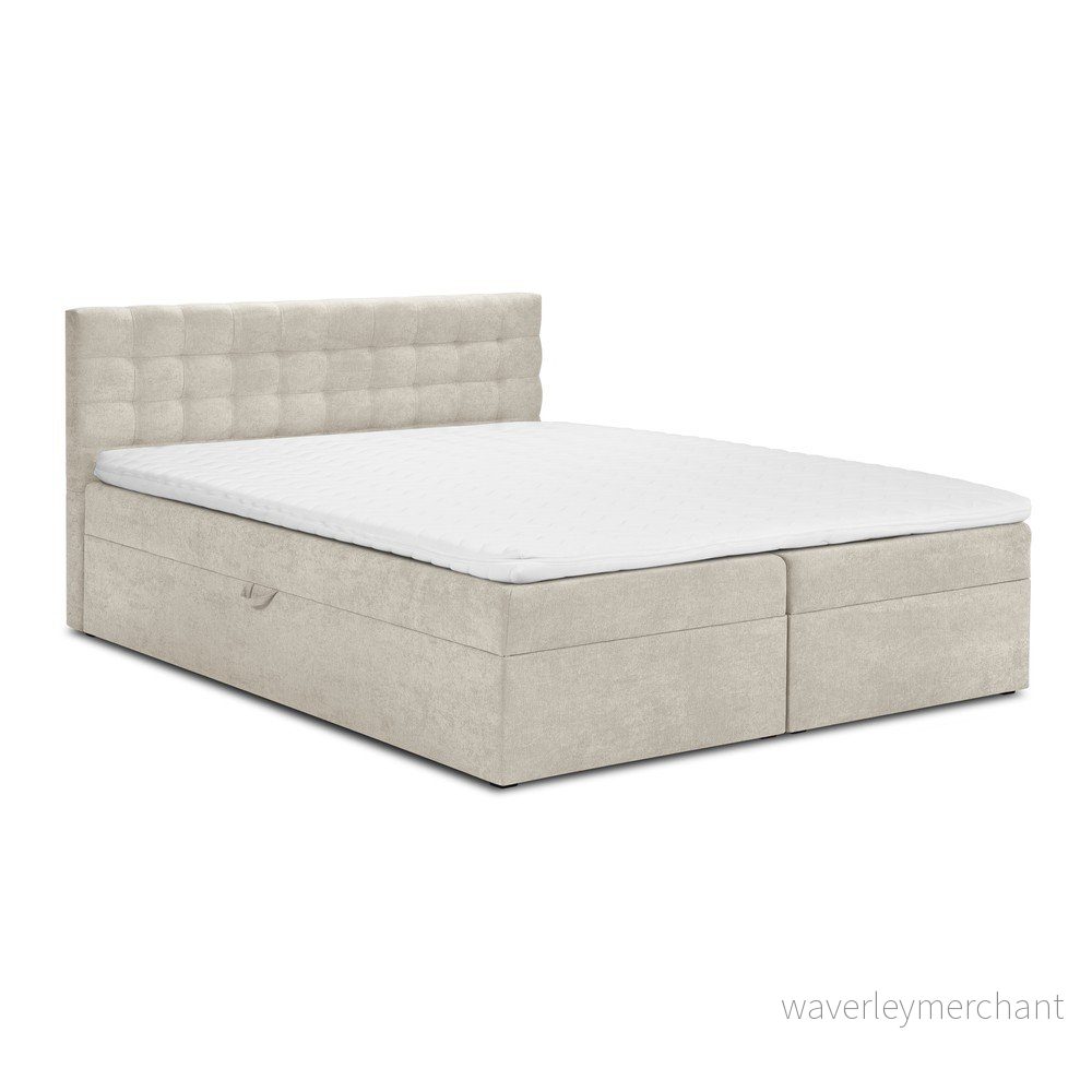 Béžová boxspring postel s úložným prostorem 200×200 cm Jade – Mazzini Beds v:1420919 Béžová boxspring postel s úložným prostorem 200×200 cm Jade – Mazzini Beds v:1420919
