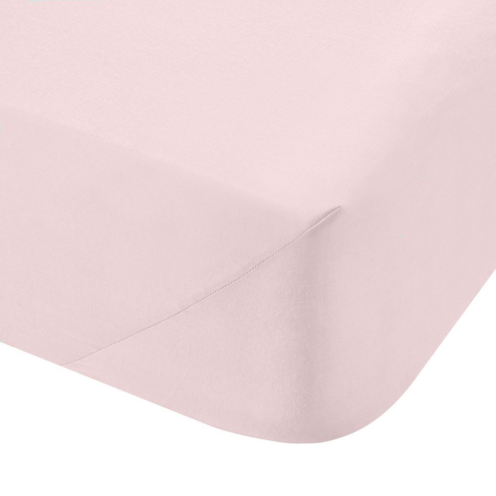 Růžové napínací prostěradlo z bavlněného perkálu 135x190 cm Cotton Percale – Bianca v:1388063