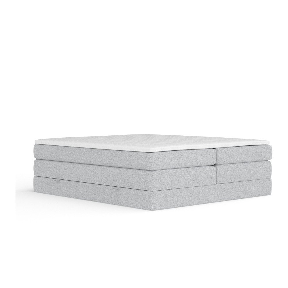 Světle šedá boxspring postel s úložným prostorem/bez čela 140x200 cm Juniper – Maison de Rêve v:1820196