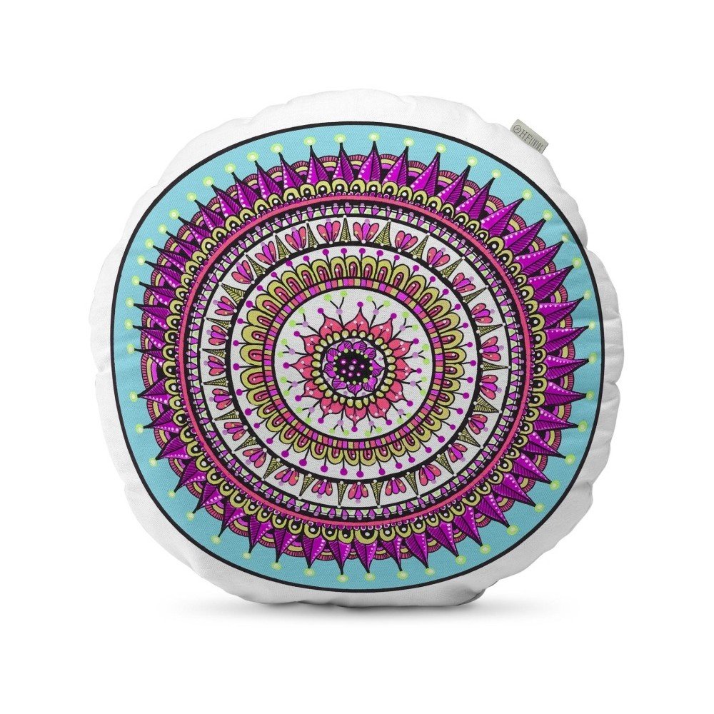 Fialový polštář HF Living Mandala, ⌀ 50 cm v:894226