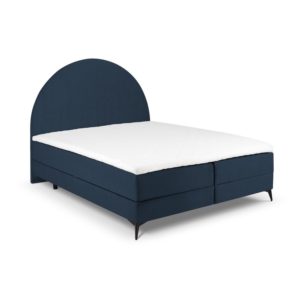 Tmavě modrá boxspring postel s úložným prostorem 160x200 cm Sunrise – Cosmopolitan Design v:1536150