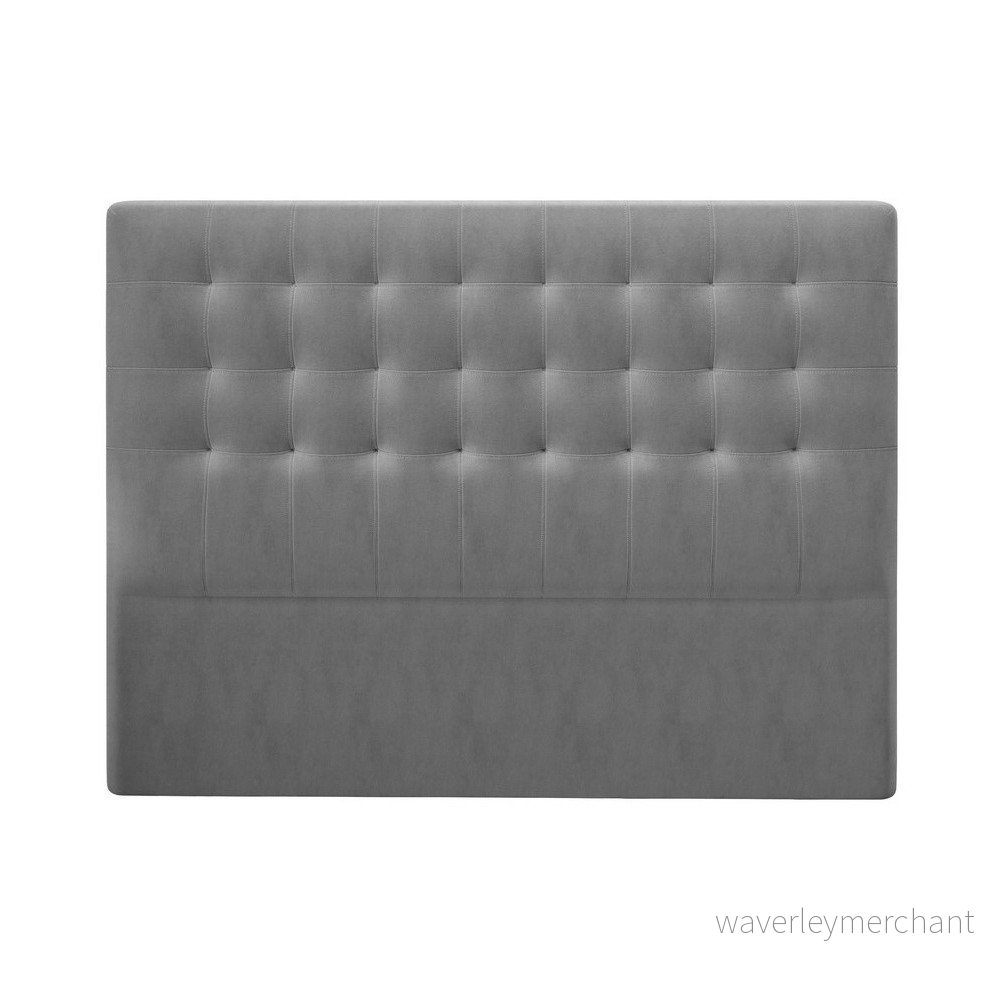 Šedé čelo postele se sametovým potahem Windsor & Co Sofas Athena, 140 x 120 cm v:1299578