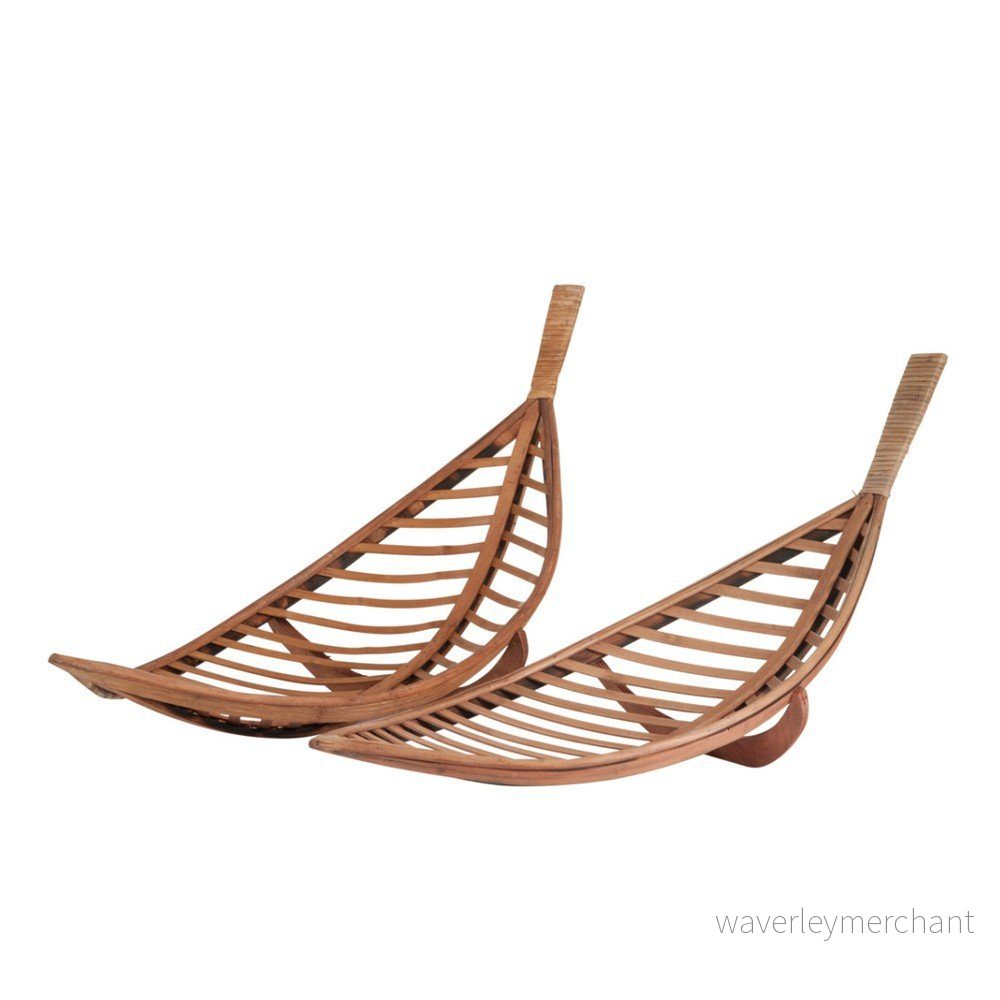 Sada 2 hnědých podnosů J-Line Leafform, délka 74 cm v:774328