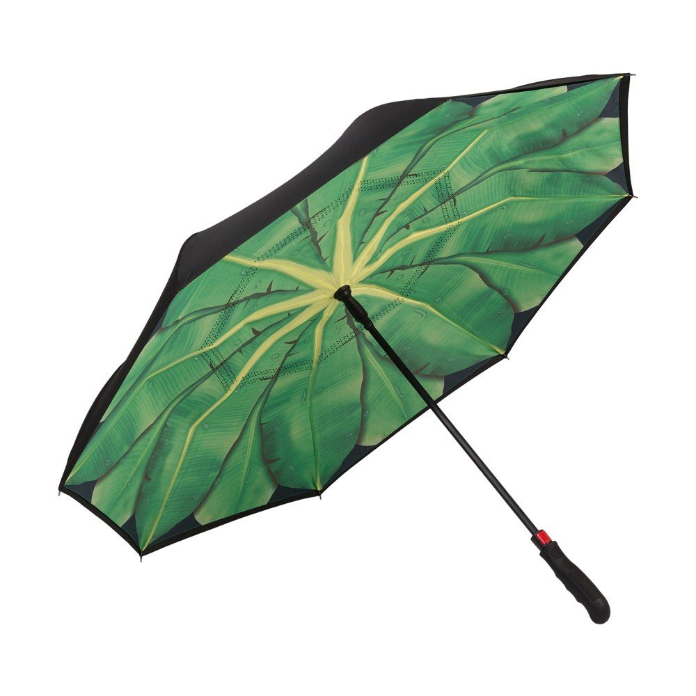 Zelený golfový deštník Von Lilienfeld Banana Leafes FlicFlac, ø 110 cm v:1127616