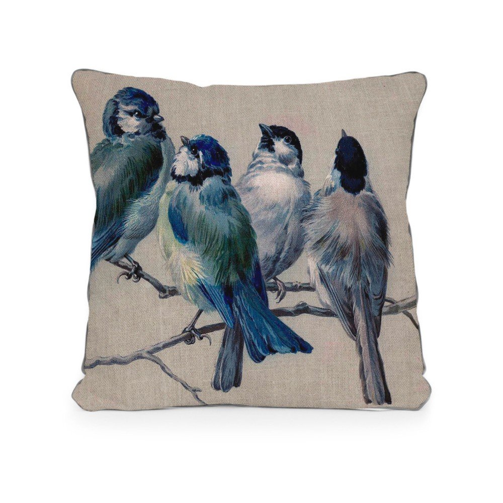 Povlak na polštář z mikrovlákna Surdic Blue Birds, 45 x 45 cm v:1079612
