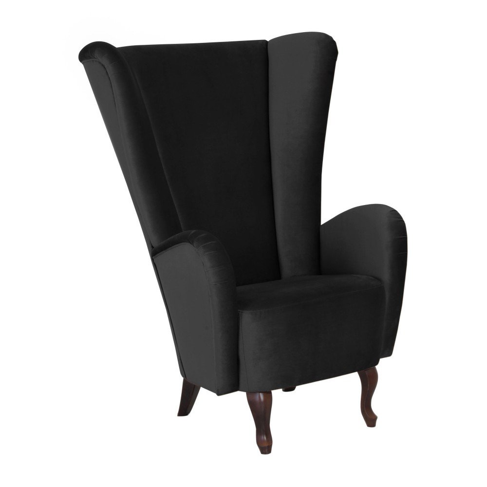 Černé křeslo ušák Max Winzer Aurora Velvet v:894994
