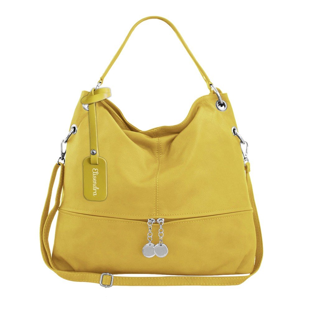 Žlutá kožená kabelka Maison Bag Evelyne v:1055872