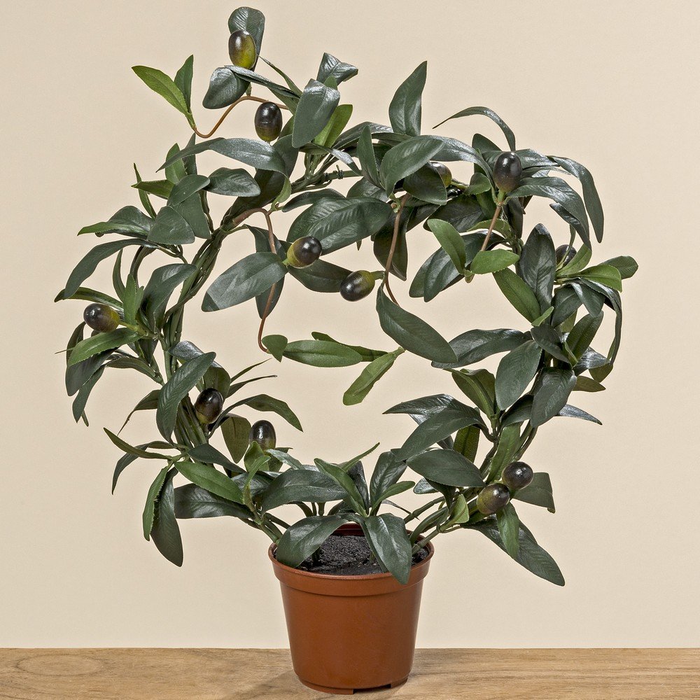 Umělý olivový věnec v květináči Boltze, 36 cm v:754956
