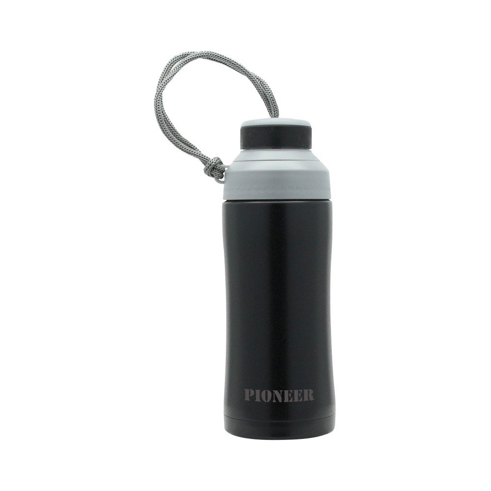 Černá sportovní termoska s poutkem z nerezové oceli Pioneer Sport, 380 ml v:1306976 Černá sportovní termoska s poutkem z nerezové oceli Pioneer Sport, 380 ml v:1306976