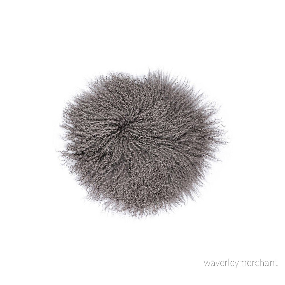 Tmavě šedý kožešinový podsedák Tibetan, 35 x 35 cm v:921880