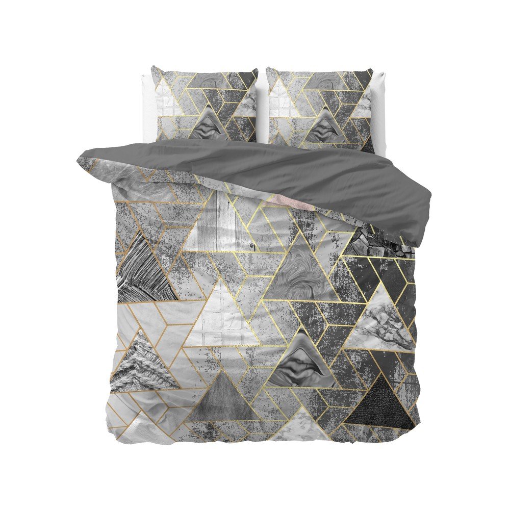 Bavlněné povlečení na dvoulůžko Dreamhouse Luxury Triangle Grey, 200 x 200 cm v:1329986
