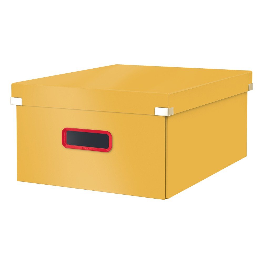 Žlutý kartonový úložný box s víkem 48x37x20 cm Click&Store – Leitz v:1431099