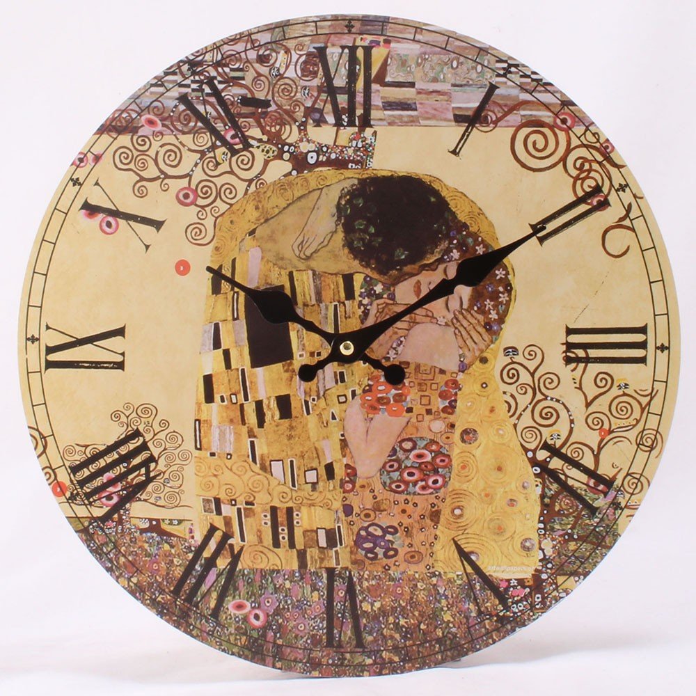 Dřevěné nástěnné hodiny Dakls Retro, ⌀ 34 cm v:1287524