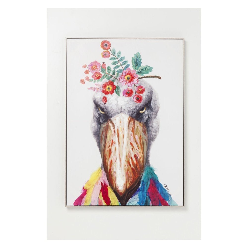 Nástěnný obraz Kare Design Flowers Bird, 102 x 72 cm v:1319680