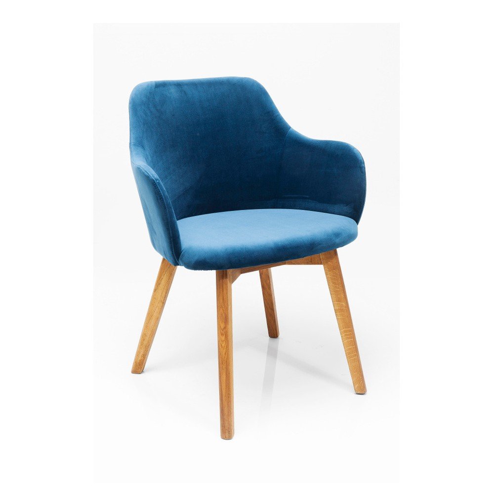 Modrá židle s nohami z dubového dřeva Kare Design v:1084938