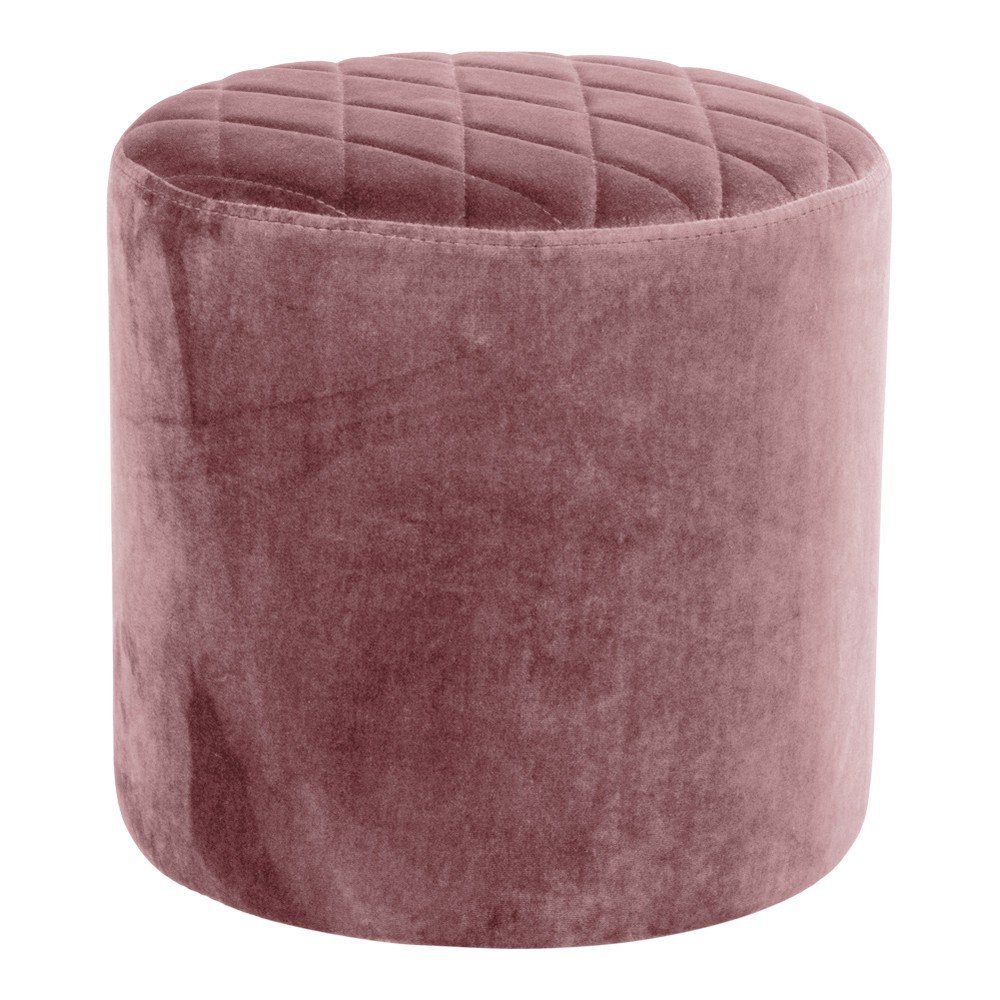 Růžový puf ze sametu House Nordic Ejby, ø 34 cm v:1126238