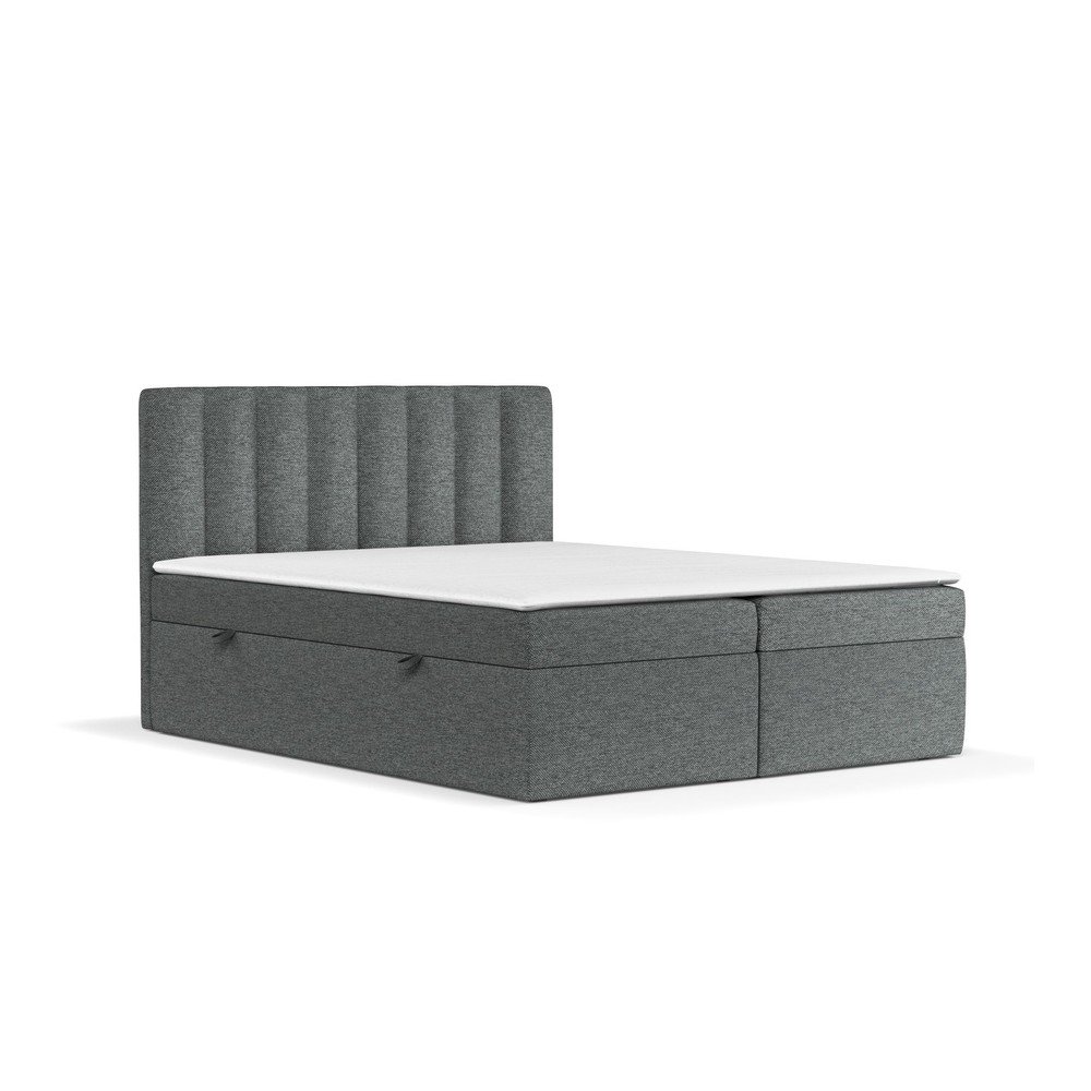 Tmavě šedá boxspring postel s úložným prostorem 180x200 cm Novento – Maison de Rêve v:1662246