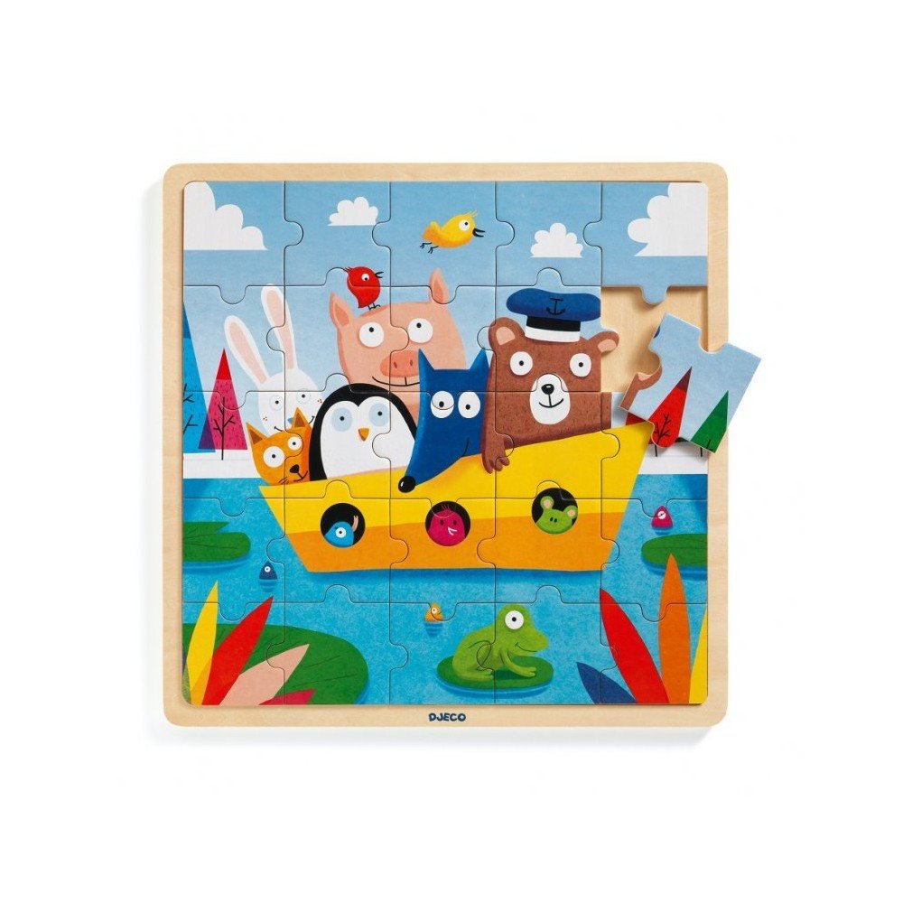 Dřevěné puzzle Djeco Loďka v:1406251
