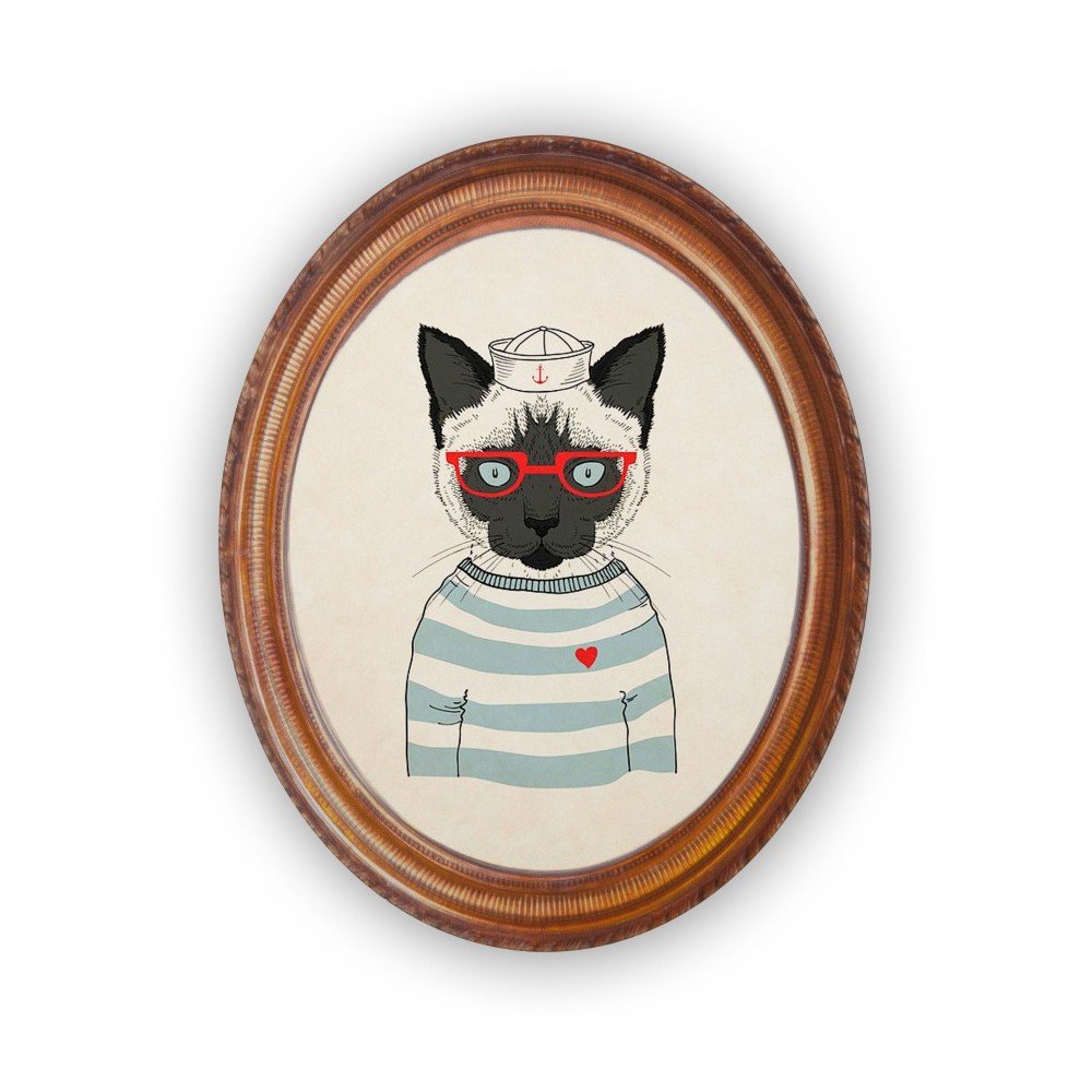 Oválný obraz Really Nice Things Sailor Cat v:1083892