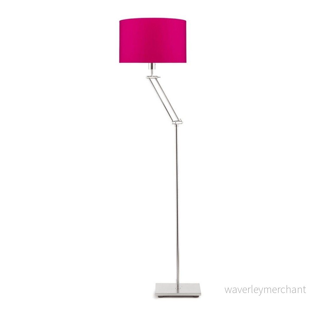 Šedá volně stojící lampa s fuchsiovým stínidlem Citylights Dublin v:1237994