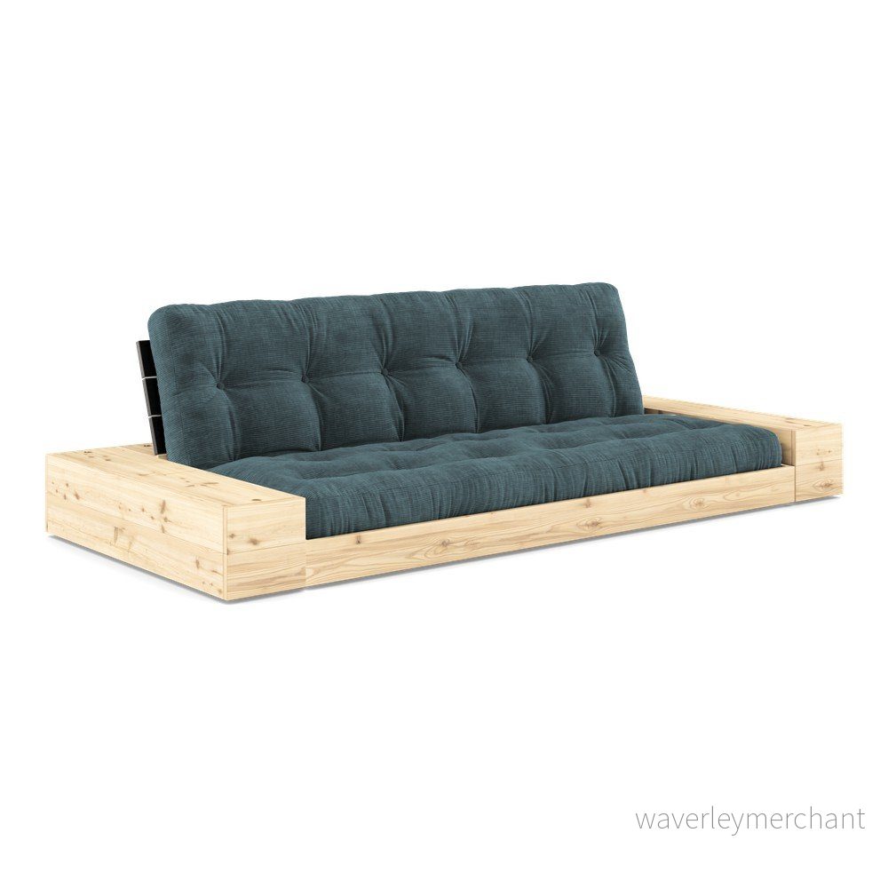 Modrá manšestrová rozkládací pohovka 244 cm Base – Karup Design v:1629016